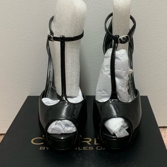 ☀️Preloved Charles-Charles David blk  heel sz 6 - Picture 4 of 8